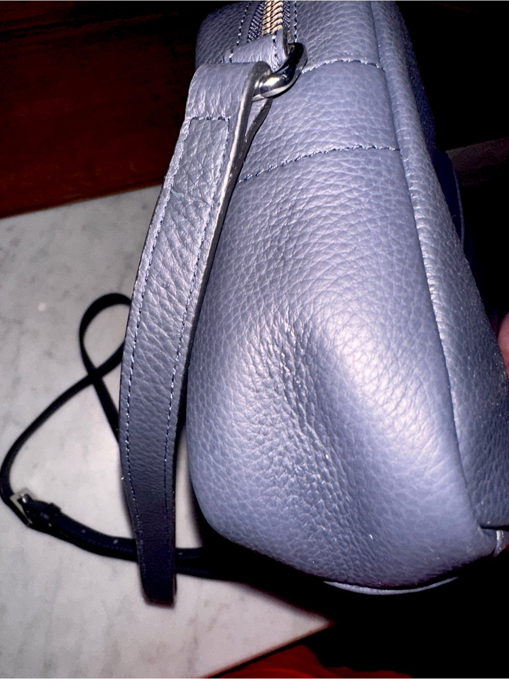 RADLEY LONDON Grained Leather Camera Crossbody in Navy - Picture 6 of 12